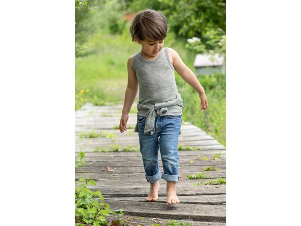 Engel Kinder Achselhemd Wolle Seide Grau