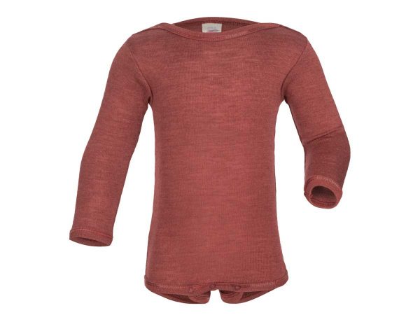 Engel Baby Body langarm Wolle Seide kupfer