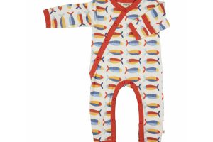PIGEON Baby Strampler Kimono Romper Sardines