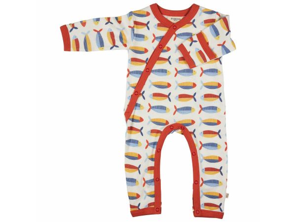 PIGEON Baby Strampler Kimono Romper Sardines