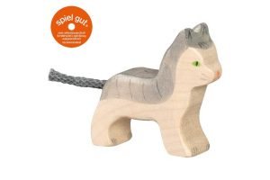 HOLZTIGER Katze klein grau