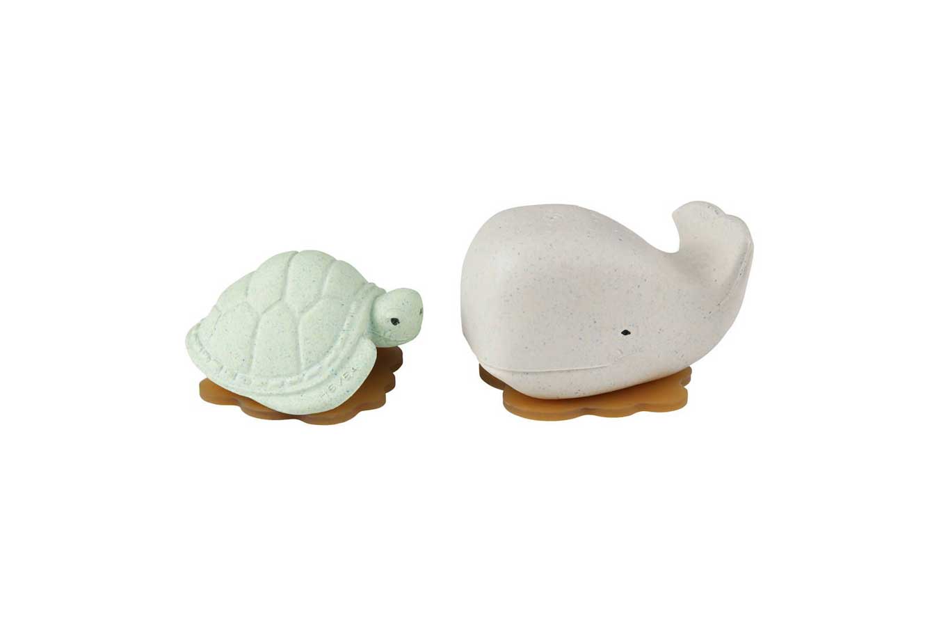 HEVEA Set Wal und Schildkröte Badespielzeug