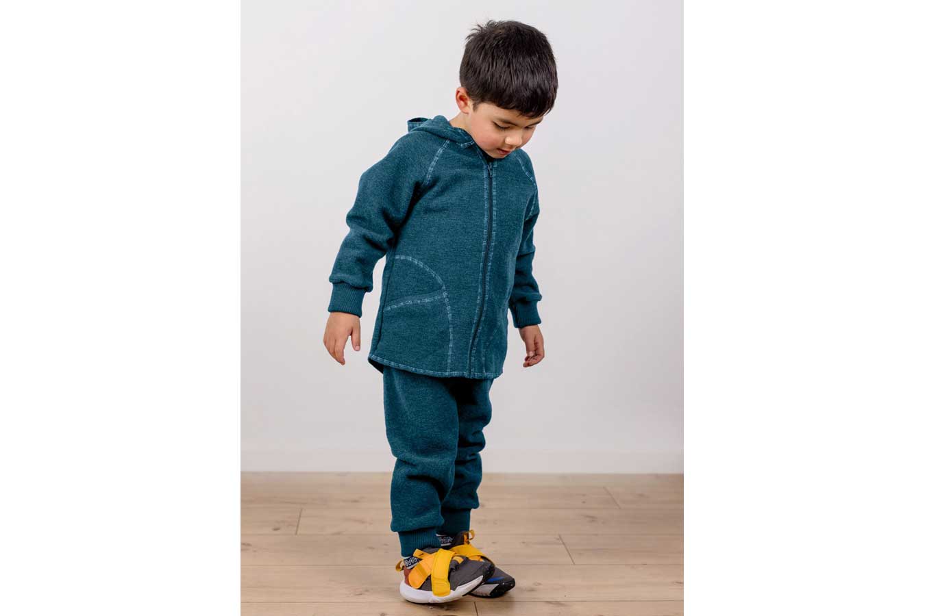 ENGEL NATUR Kapuzenjacke Wollwalk mit Zipper