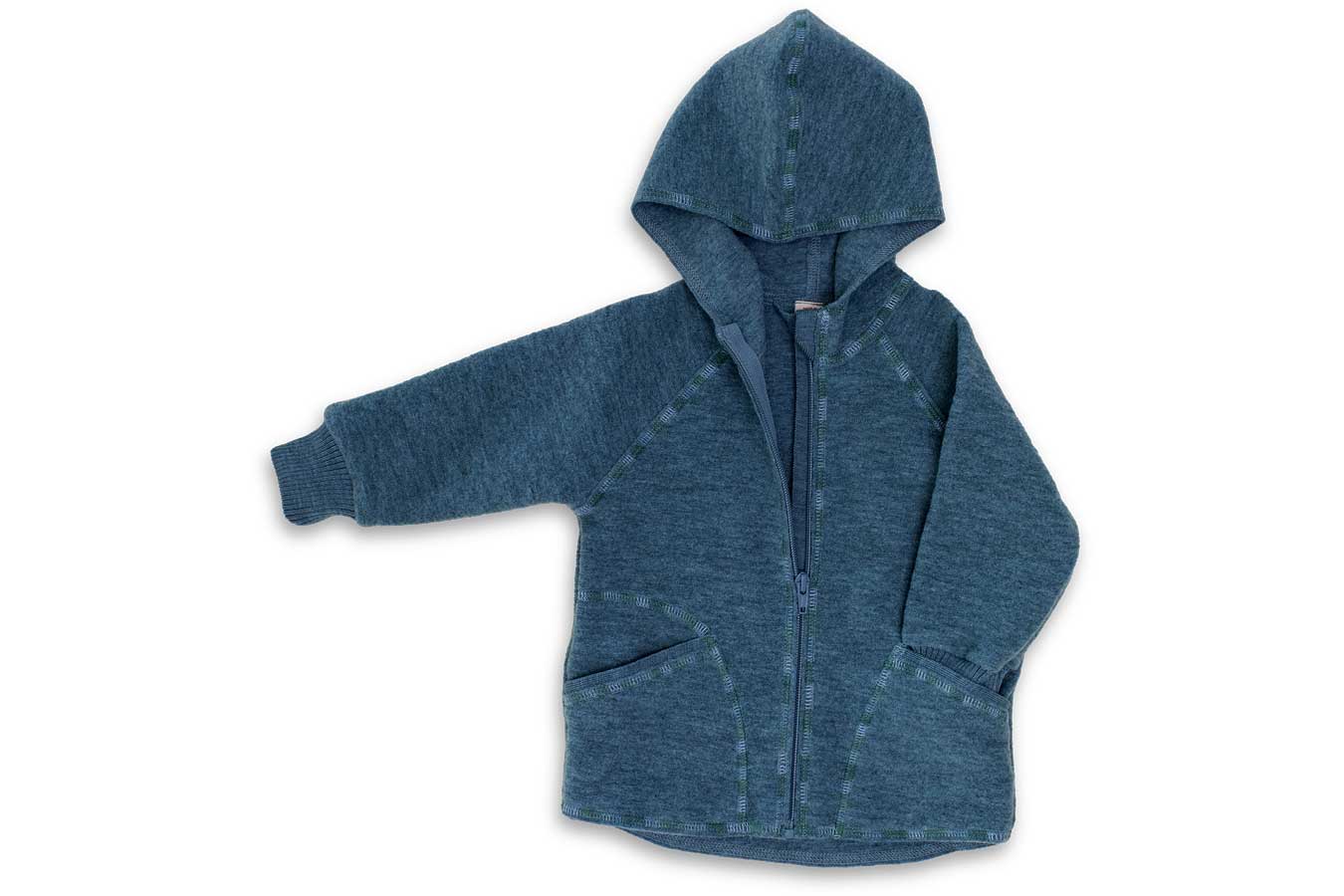 ENGEL NATUR Kapuzenjacke Wollwalk mit Zipper