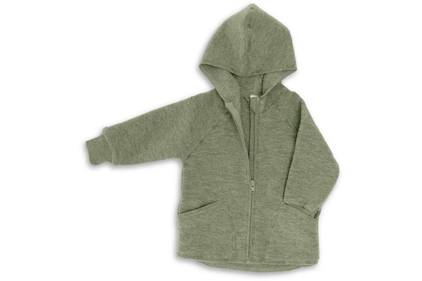 ENGEL NATUR Kapuzenjacke Wollwalk mit Zipper