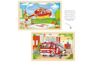 GOKI Einlegepuzzle Hubschrauber/Feuerwehr