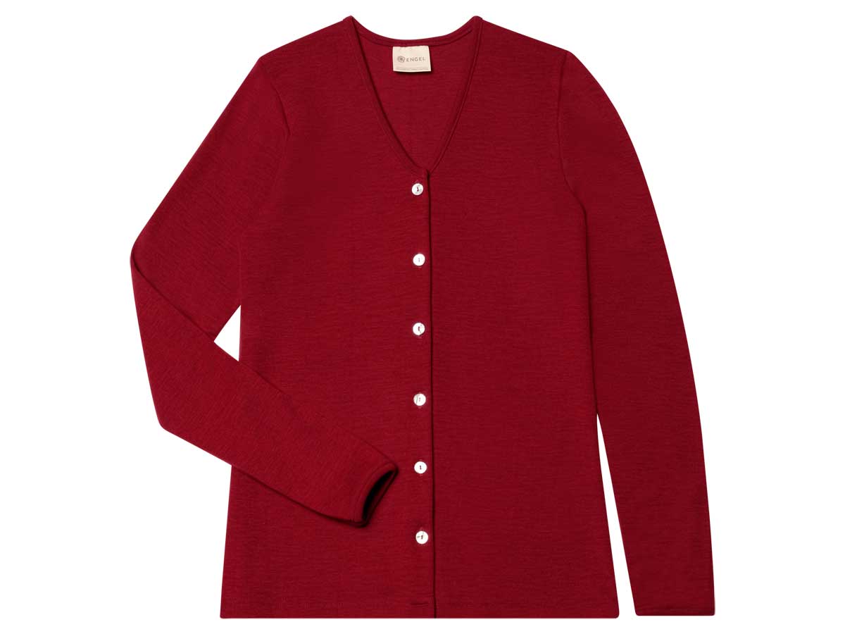 ENGEL Damen Cardigan rot melange