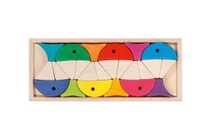 GOKI Legespiel und Bausteinkasten 6 bunte Fische