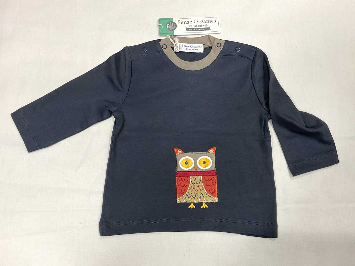 SENSE ORGANICS ELAN Baby Shirt langarm in navy Eule