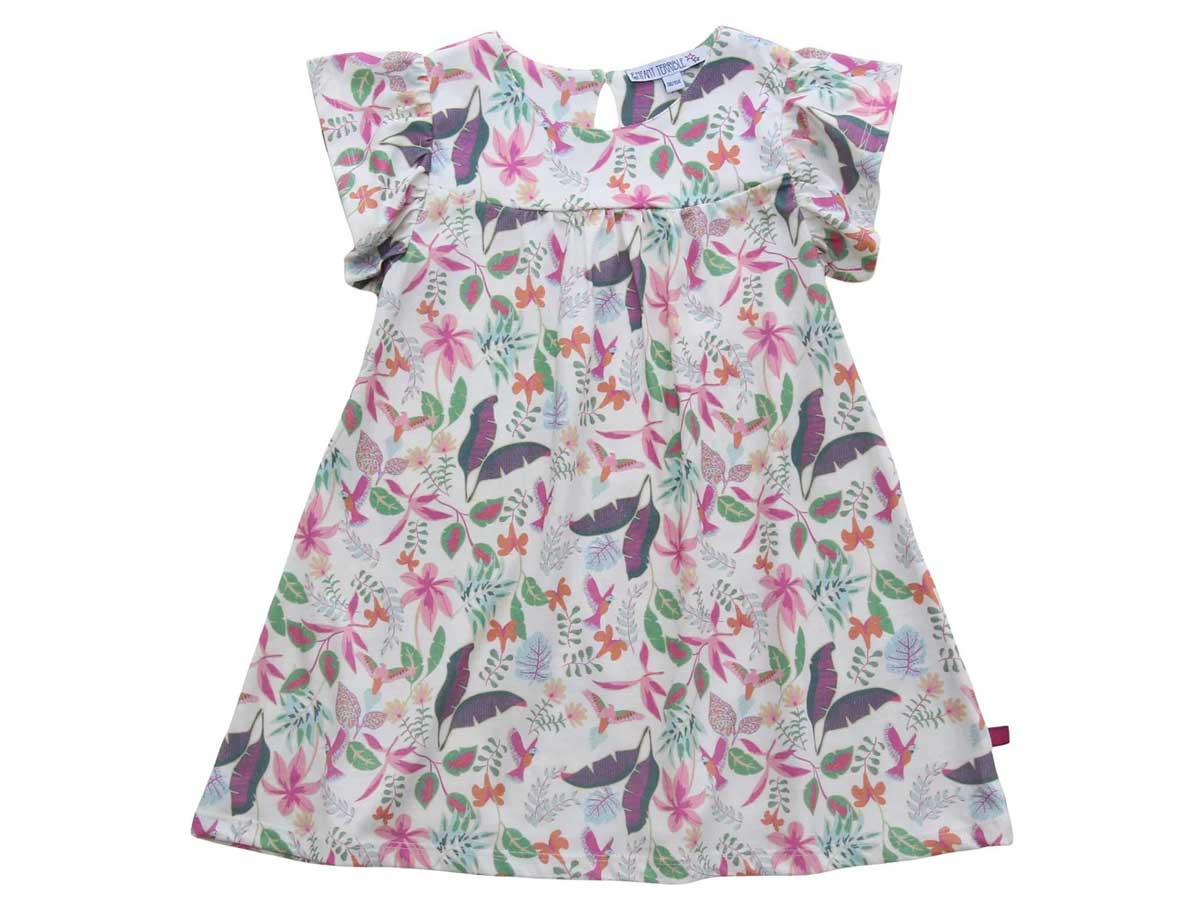 ENFANT TERRIBLE Kleid mit Colibri und Dschungeldruck