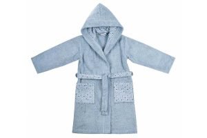 WÖRNER Wal stahlblau Kinder Bademantel