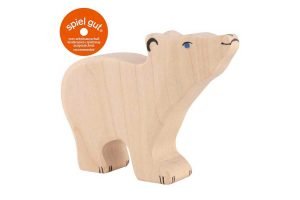 HOLZTIGER Eisbär klein Kopf hoch