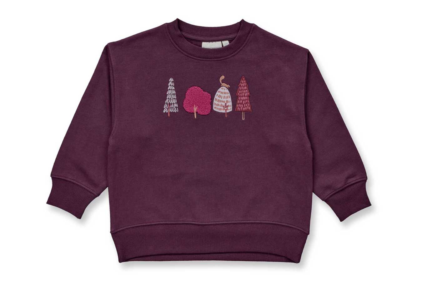 SENSE ORGANICS DARI Kinder Sweatshirt plum + trees