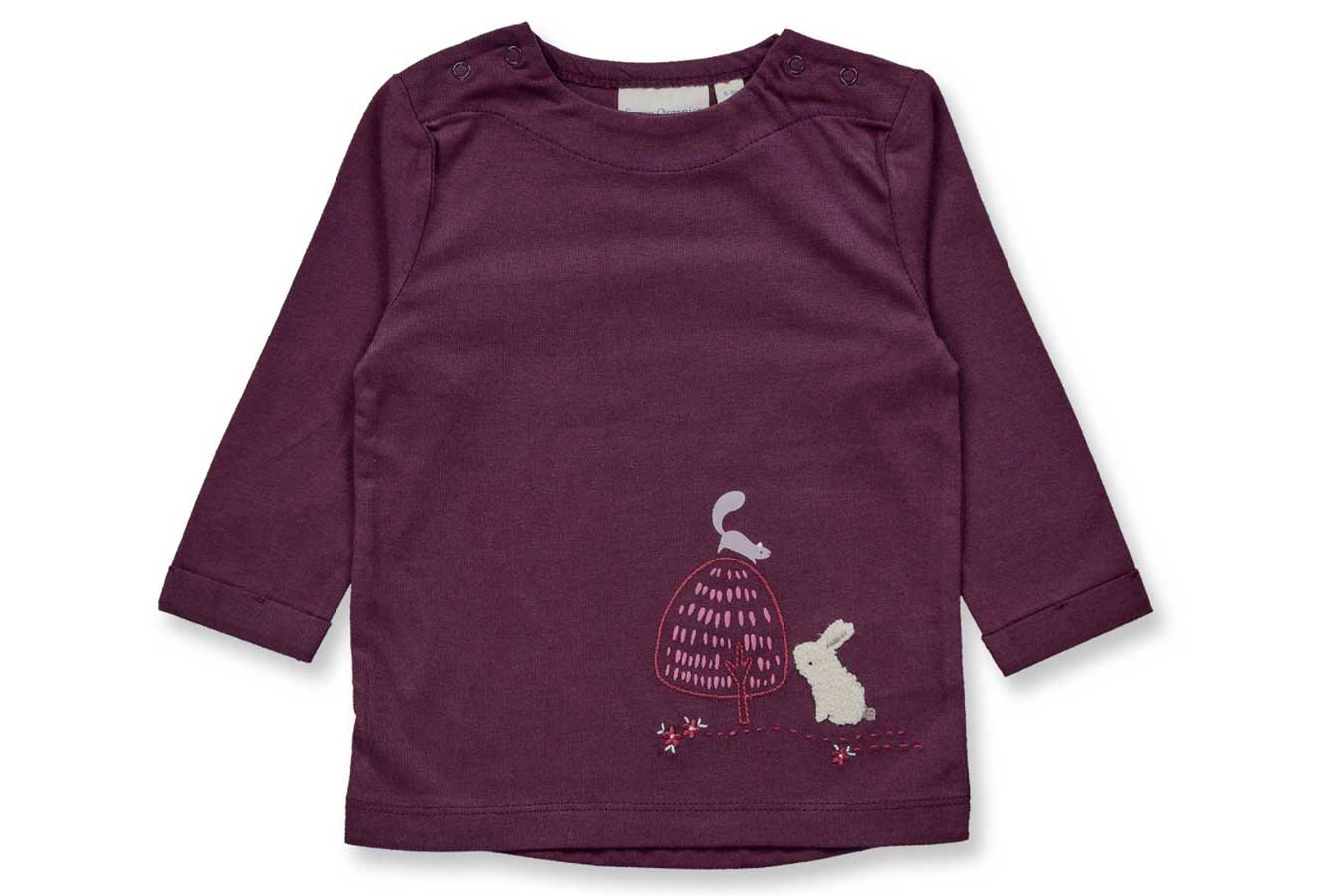 SENSE ORGANICS LEJA Baby Shirt plum + bunny