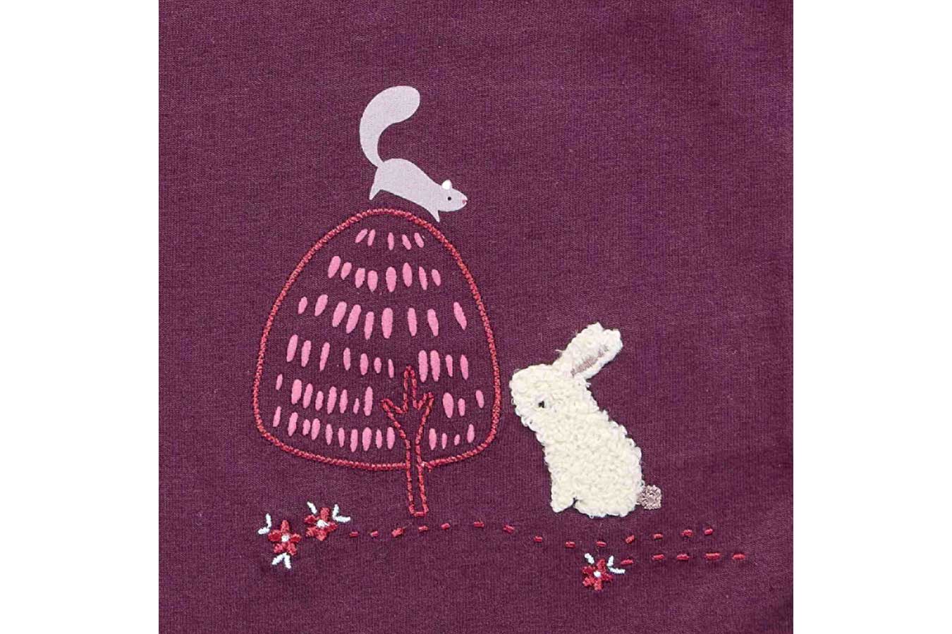 SENSE ORGANICS LEJA Baby Shirt plum + bunny