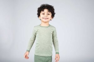 ENGEL Kindershirt langarm salbei natur geringelt