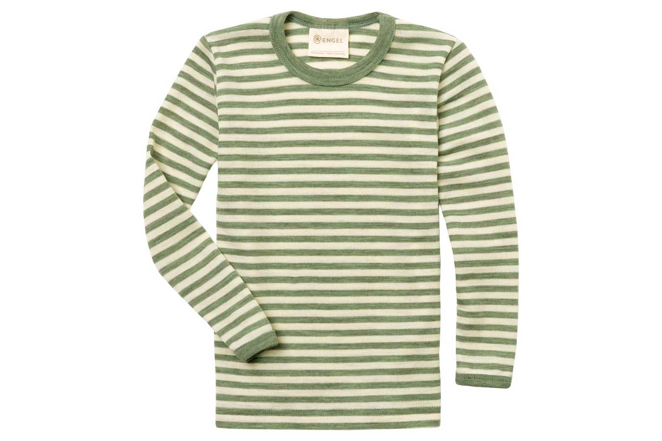 ENGEL Kindershirt langarm salbei natur geringelt